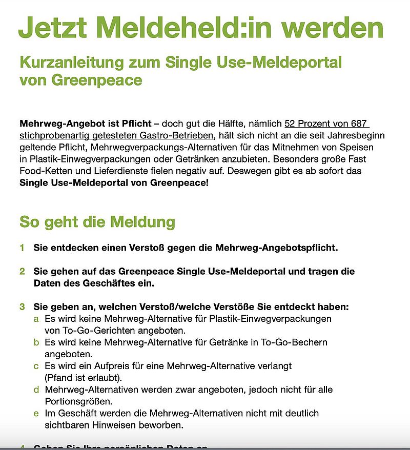 "Meldehelden": Greenpeace fördert Denunziantentum