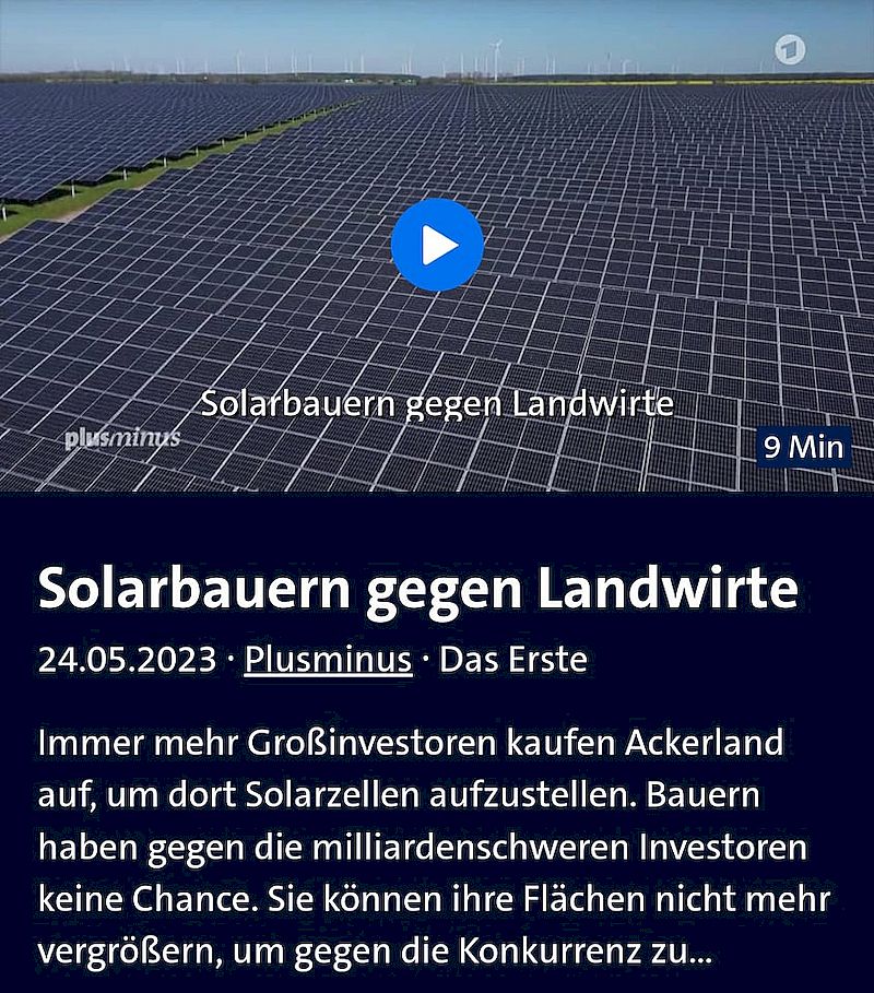 Multimillonarios solares versus agricultores