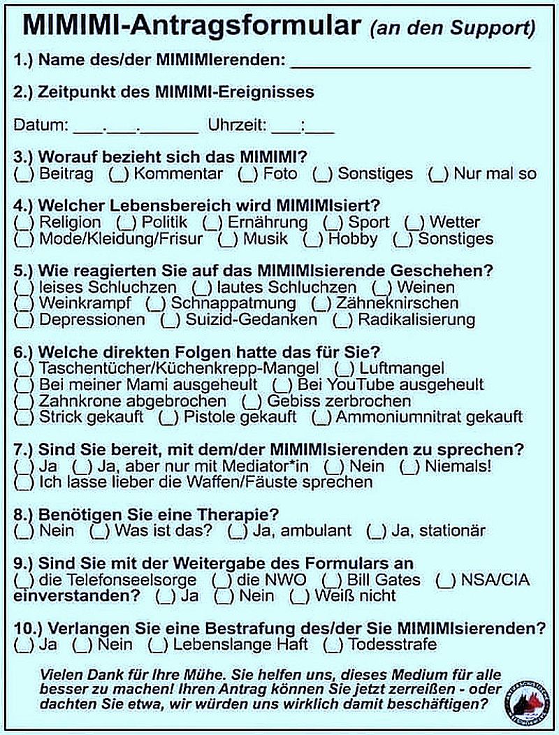 Mimimi Antragsformular