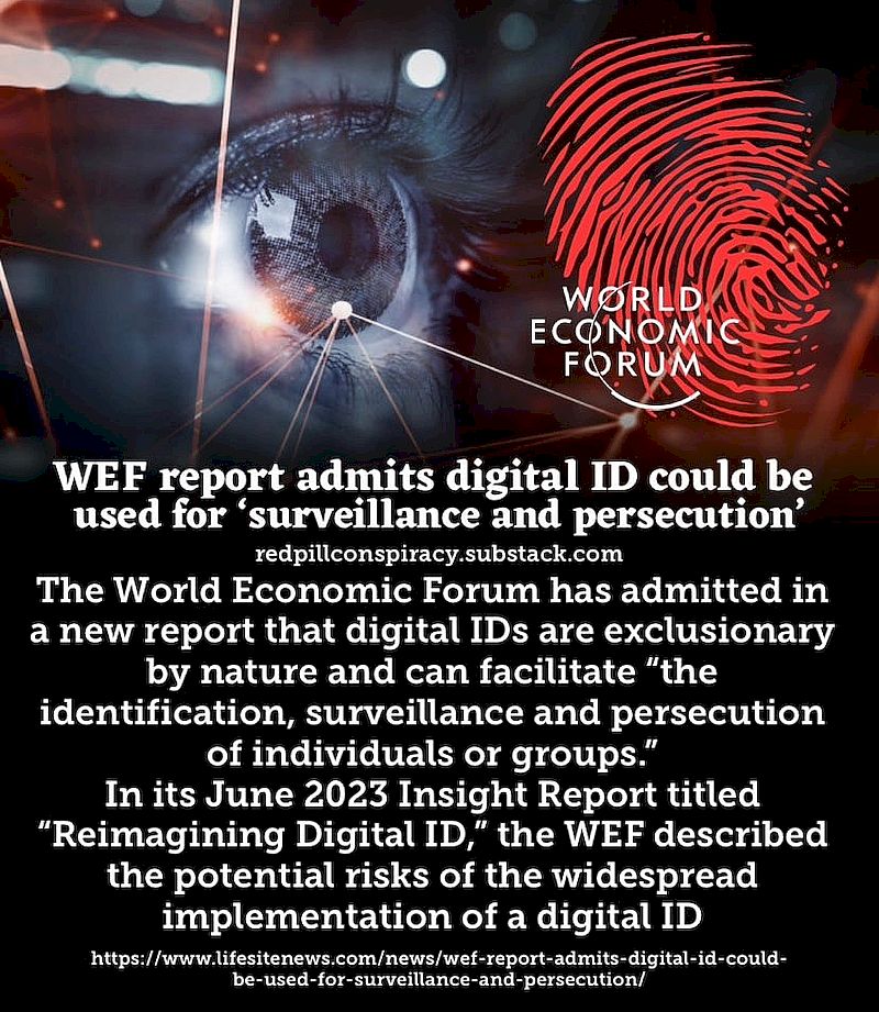 WEF-raporto: Cifereca ID estos uzata por "monitorado kaj spurado".