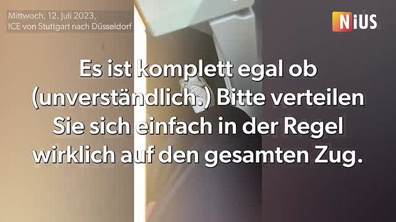 Propaganda pur: Hitzeschlag Gefahr wenn zu viele Menschen in einem Zugabteil sitzen