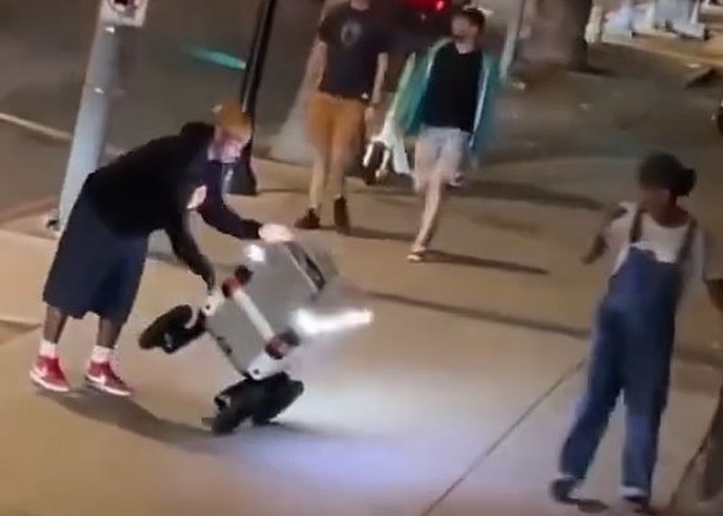 Delivery robots under attack