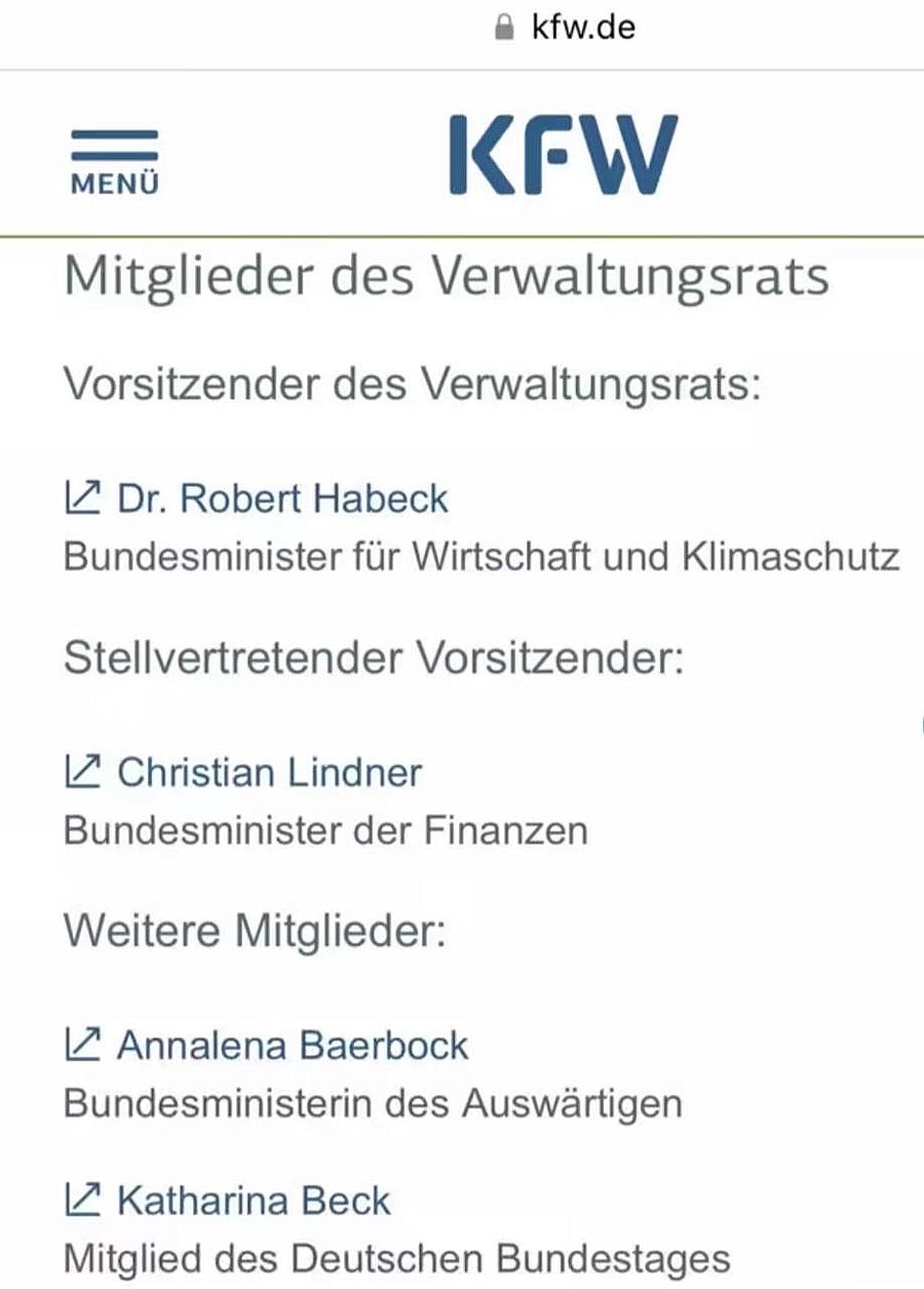Habeck, Lindner, Baerbock, Özdemir haben eine Bank