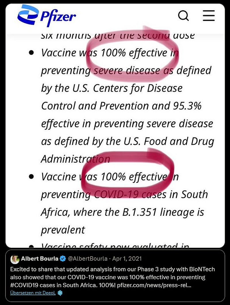 Pfizer CEO Albert Bourla hat nachweislich gelogen