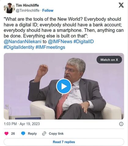 World Bank, IMF, WEF, G20, Gates Foundation, EU and India are pushing for digital identities
