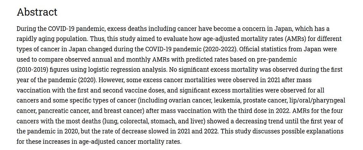 Studie: Covid-mRNA-vaccin ökar signifikant cancerdödligheten