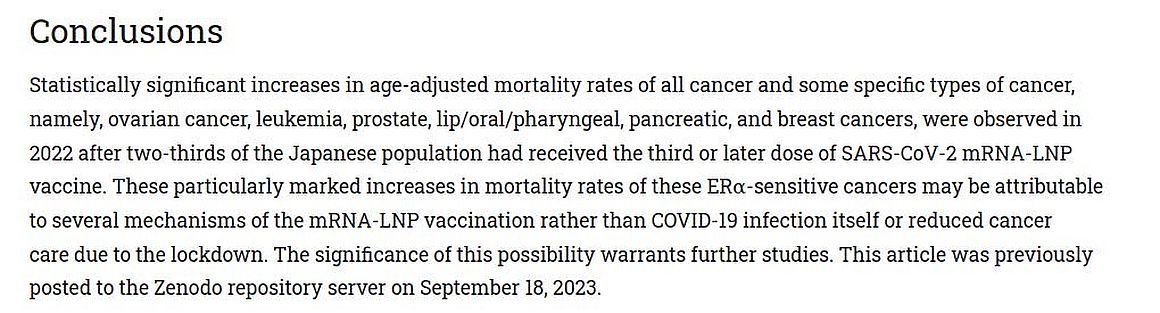 Studie: COVID mRNA-Impfstoffe erhöhen signifikant die Krebssterblichkeit