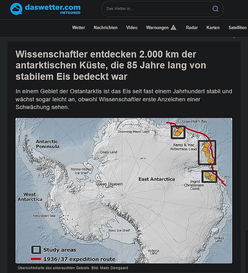 Gute Nachrichten zum Festlandeis in der Ostantarktis