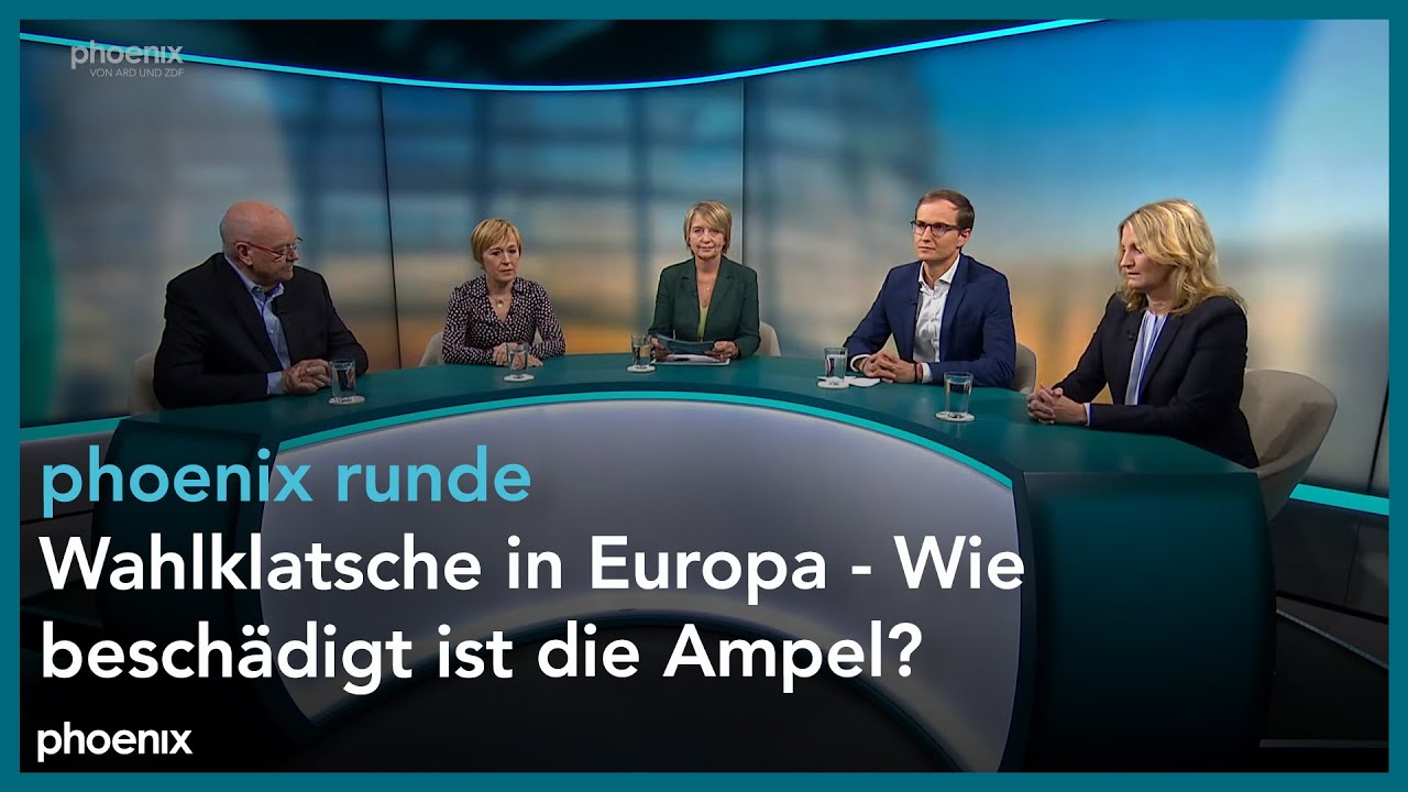 phoenix runde: Wahlklatsche in Europa - Wie beschädigt ist die Ampel?