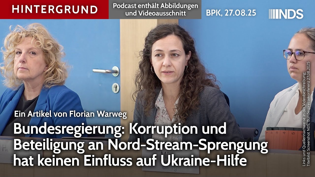 Korruption und Beteiligung an Nord-Stream-Sprengung hat keinen Einfluss auf Ukraine-Hilfe