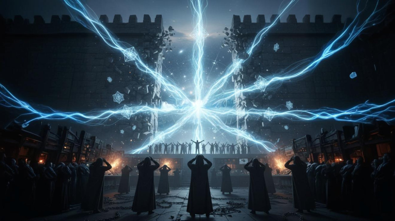 Mae'r celwydd olaf yn cwympo: Mae ymwybyddiaeth yn torri trwy waliau rhith