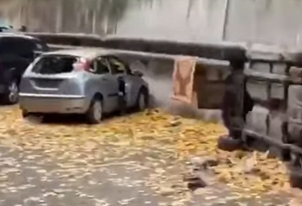 Göttingen cityscape: reflection of a political ghost ride