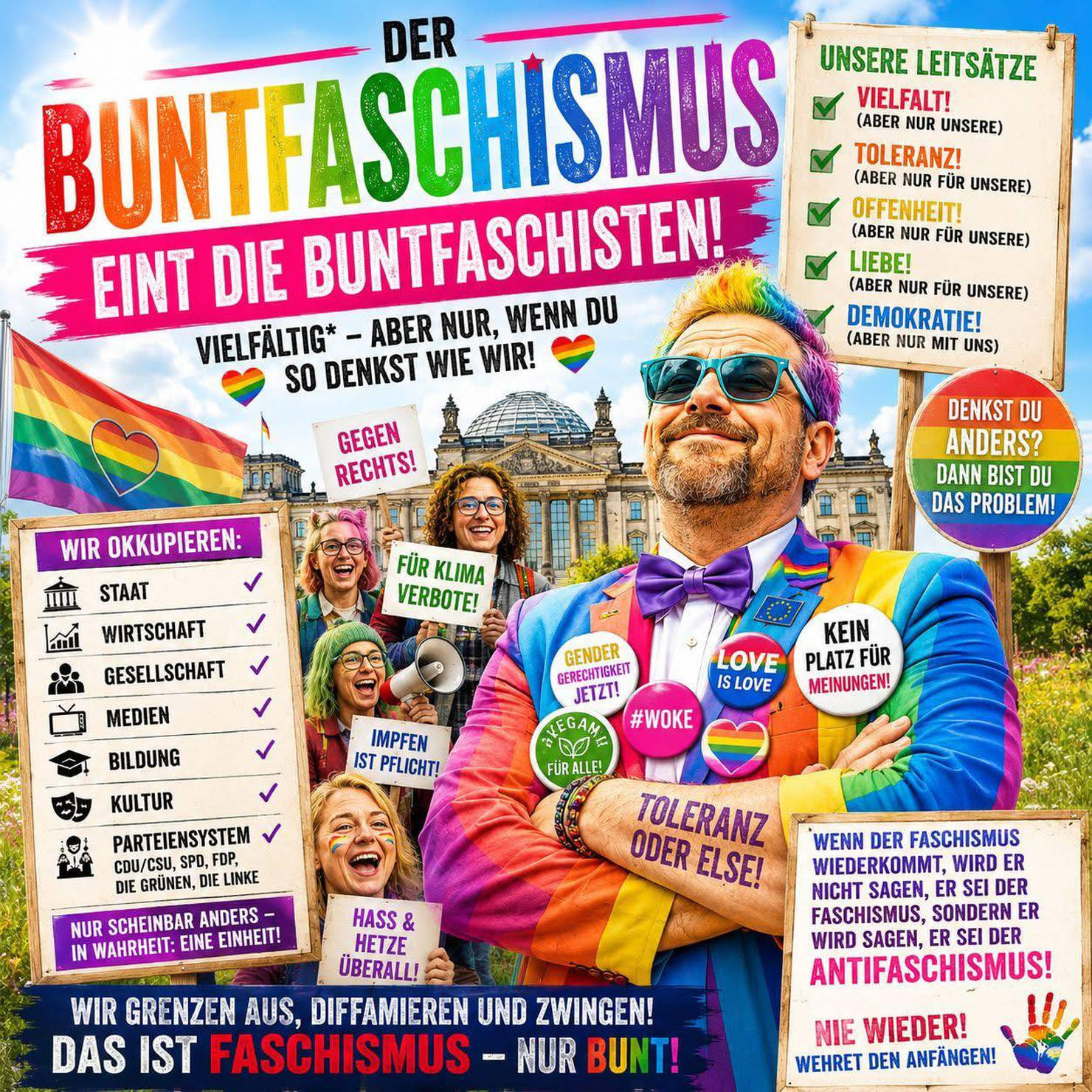 Das Hakenkreuz im Regenbogen-Anstrich