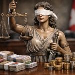 Justitia trägt eine Augenbinde – aber nur, damit sie den Kontostand nicht sieht