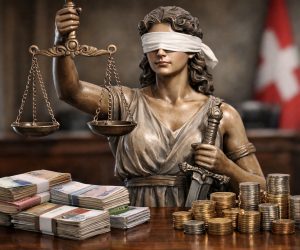 Justitia trägt eine Augenbinde – aber nur, damit sie den Kontostand nicht sieht