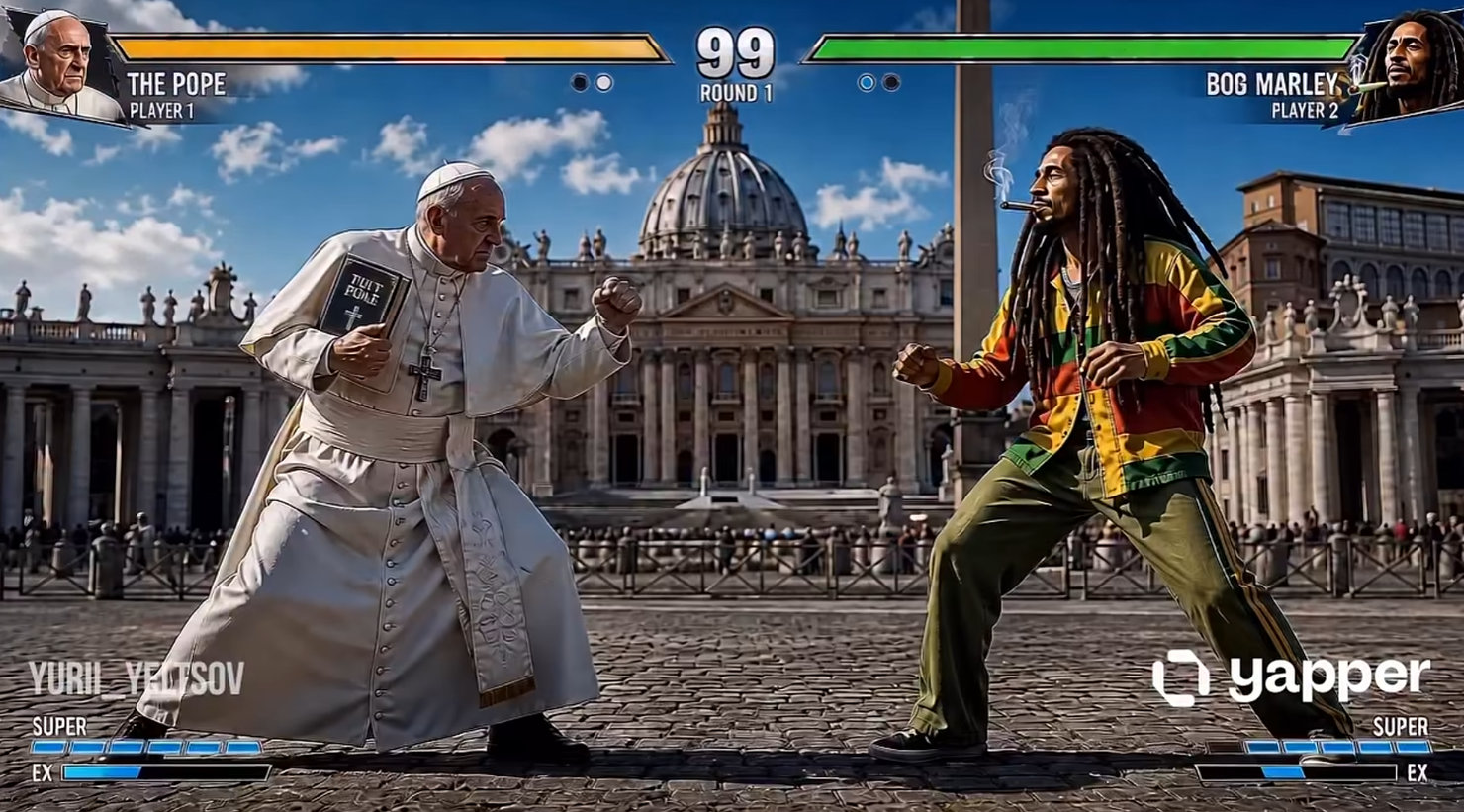 Wenn zwei Friedensprediger aufeinandertreffen: Papst gegen Marley