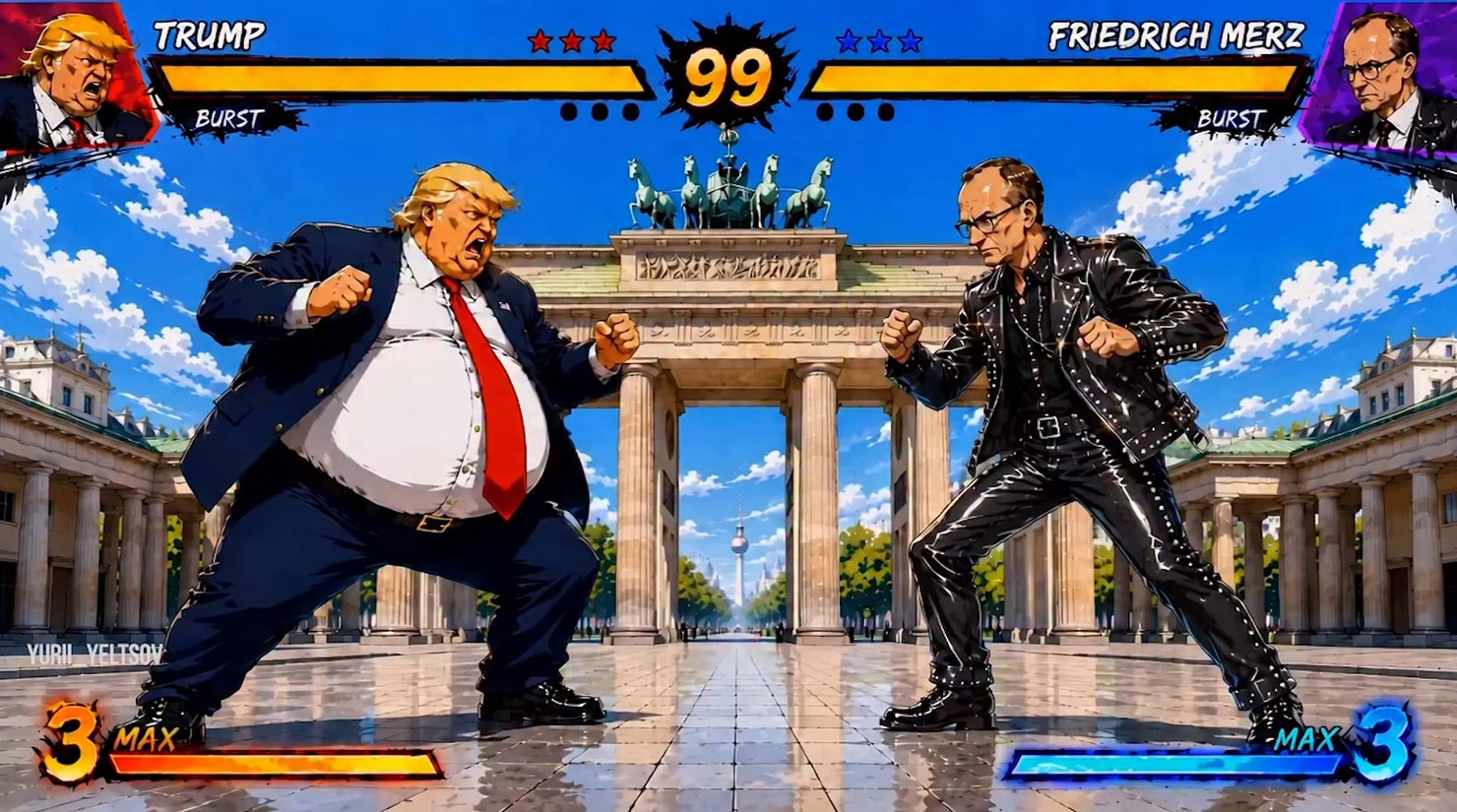 Streetfighter: Trump vs Merz – 15 Prozent Zoll, 0 Prozent Rückgrat