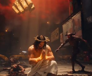 Jesus hält nichts mehr hin ausser der Faust: Bergpredigt aus, Mortal Kombat an