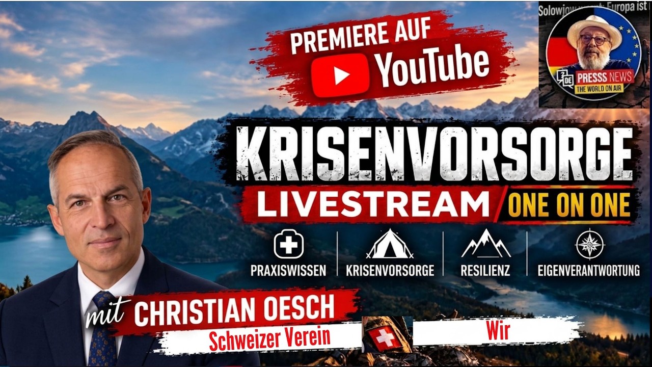 🚨  LIVE 19:30 - Vorbereitet  Ernstfall - Vortrag: Christian Oesch packt aus. Premiere auf YouTube!