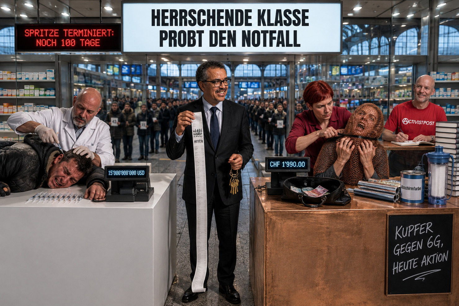 Herrschende Klasse probt den Notfall: Panik geplant, Spritze terminiert, Kasse offen | Dravens Tales from the Crypt Herrschende Klasse probt den Notfall: Panik geplant, Spritze terminiert, Kasse offen